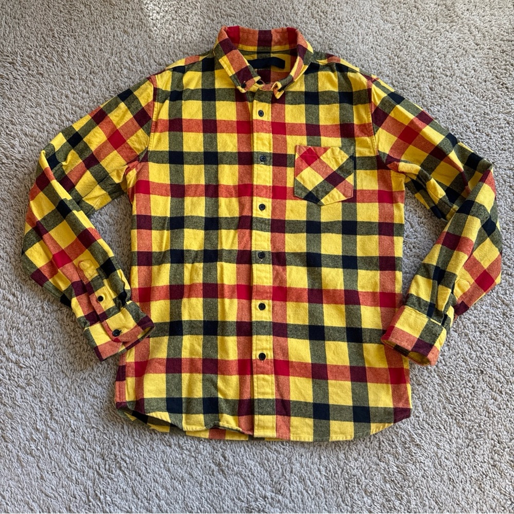Black Scale Men's Checkered Shirt - Red, Yellow, Black